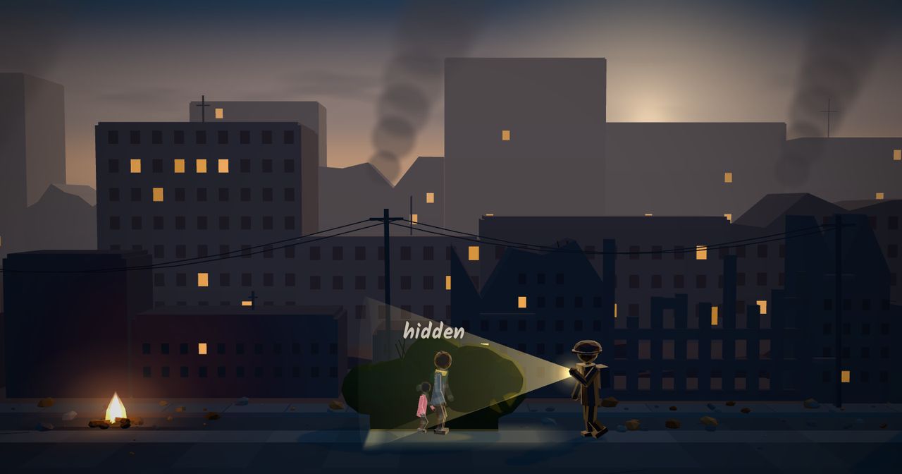 Hiding in a bush as a patrol walks past with his lamp